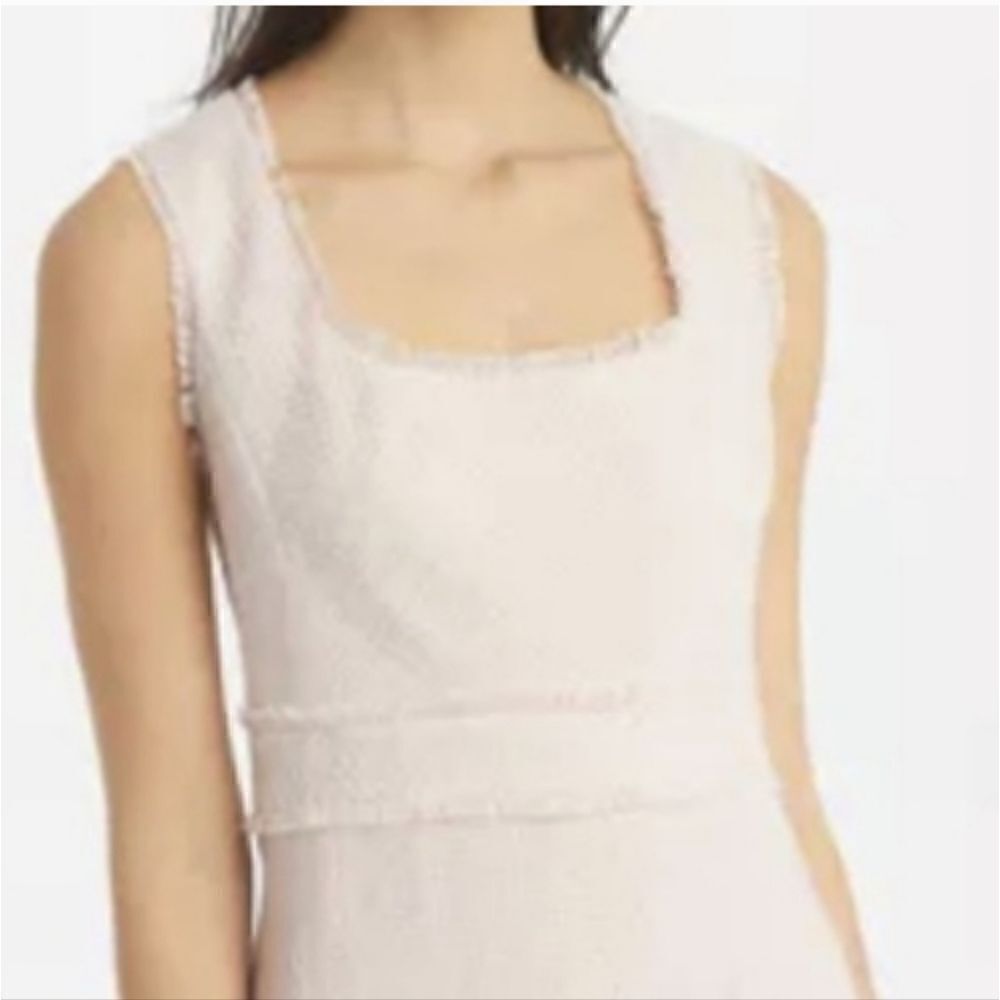 Karl Lagerfeld Sleeveless Square Neck Tweed Dress - Picture 2 of 6